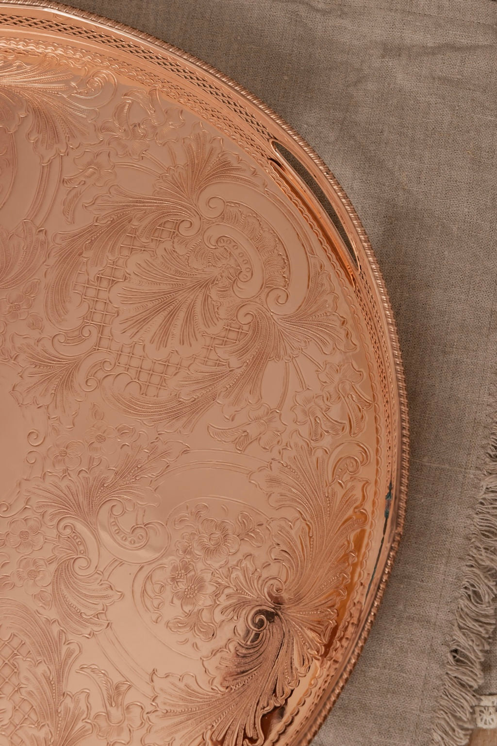 Antique Waterford Gallery Tray | Made in Sheffield, England | 16” Diameter