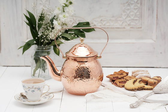 CMK Vintage Inspired Copper Hand Hammered Teapot