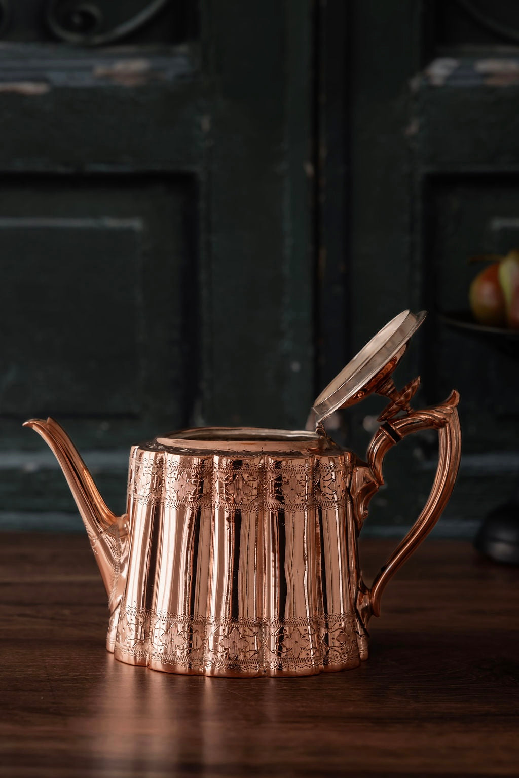 Antique Fluted Copper Teapot / Coffee Pot | Silver-Lined | Circa 1890–1910 4