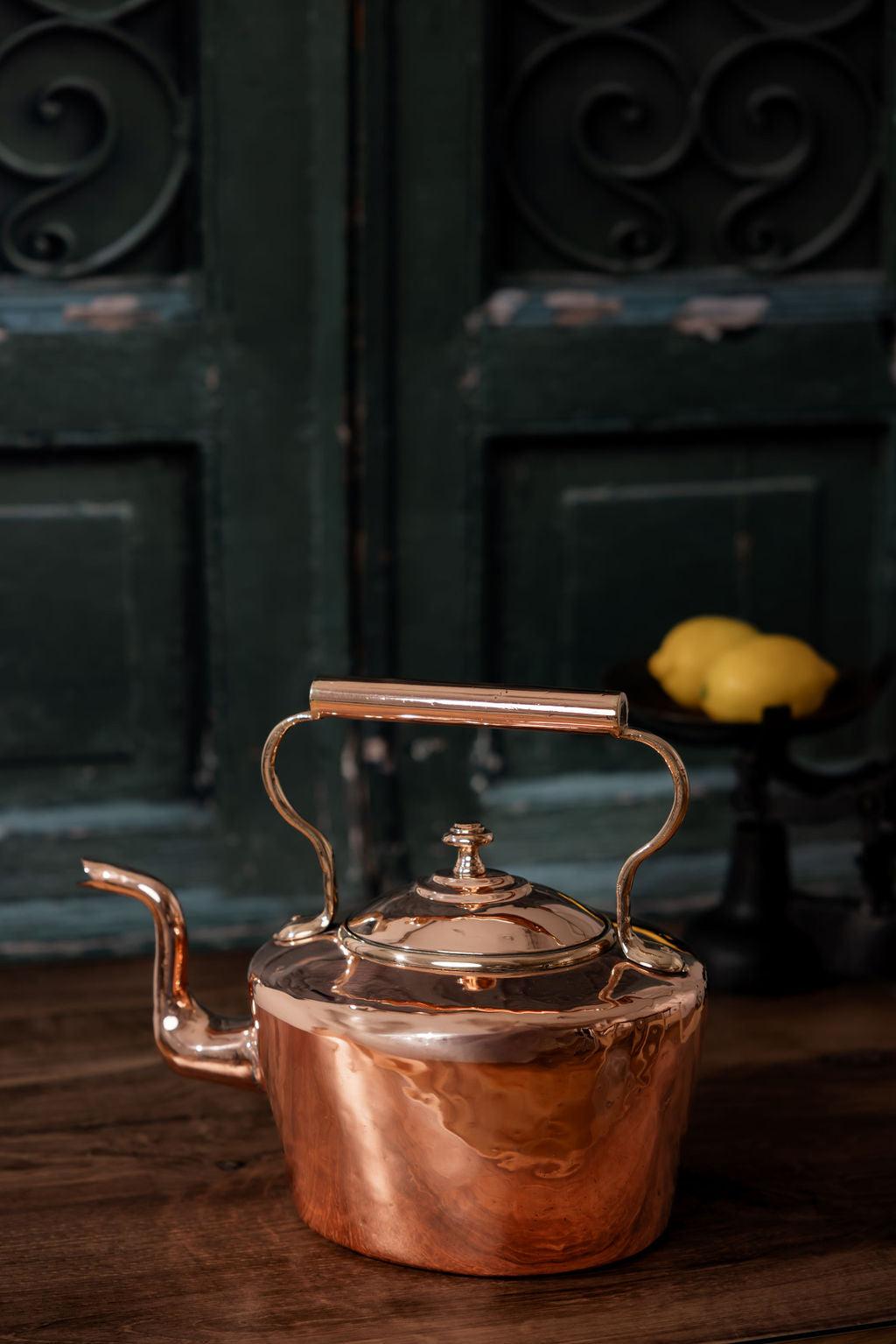 Antique English Oval Tier-Lid Tea Kettle, C.1850