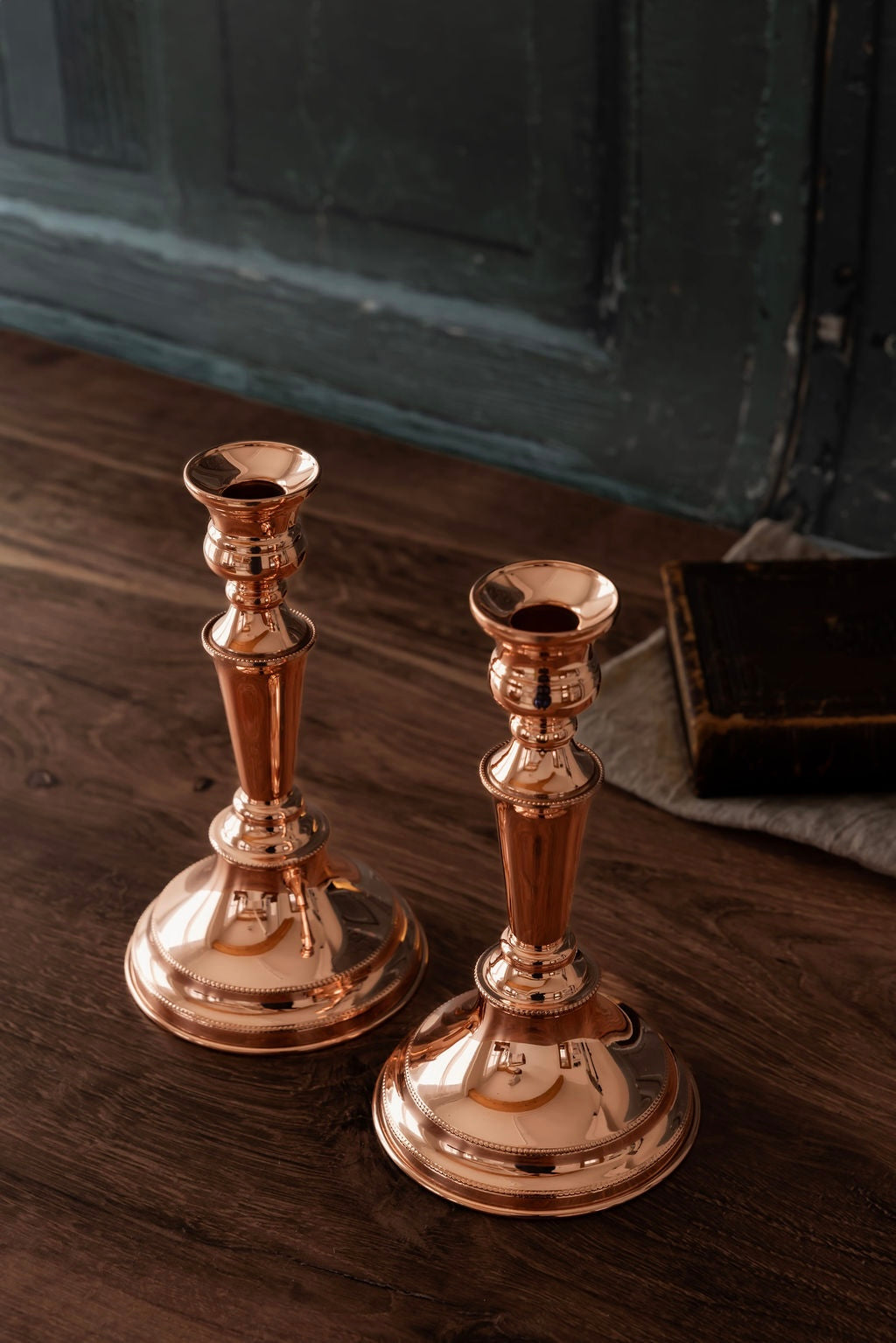 Pair of Antique Sheffield Copper Candlesticks | Classic Design | Late 19th Century