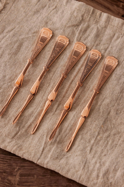 Vintage Nut & Barware Picks | Set of 5 | Copper, 5”