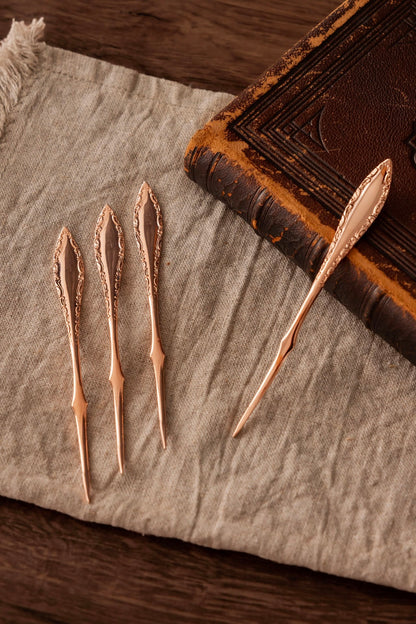 Vintage Nut & Barware Picks | Set of 4 | Copper, 4.75”