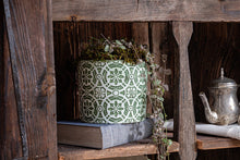  Handmade Green Patterned Concrete Pot