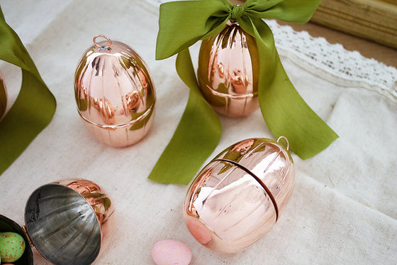CMK Vintage Inspired Copper Handmade Egg Ornaments Set/4