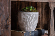  Handmade Gray Patterned Concrete Pot