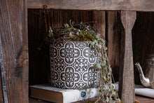  Handmade Dark Gray Patterned Concrete Pot