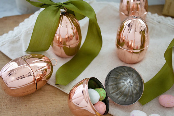 CMK Vintage Inspired Copper Handmade Egg Ornaments Set/4