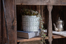  Handmade Green Patterned Concrete Pot