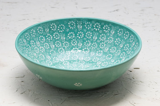Handmade Patterned Ceramic Serving Bowl
