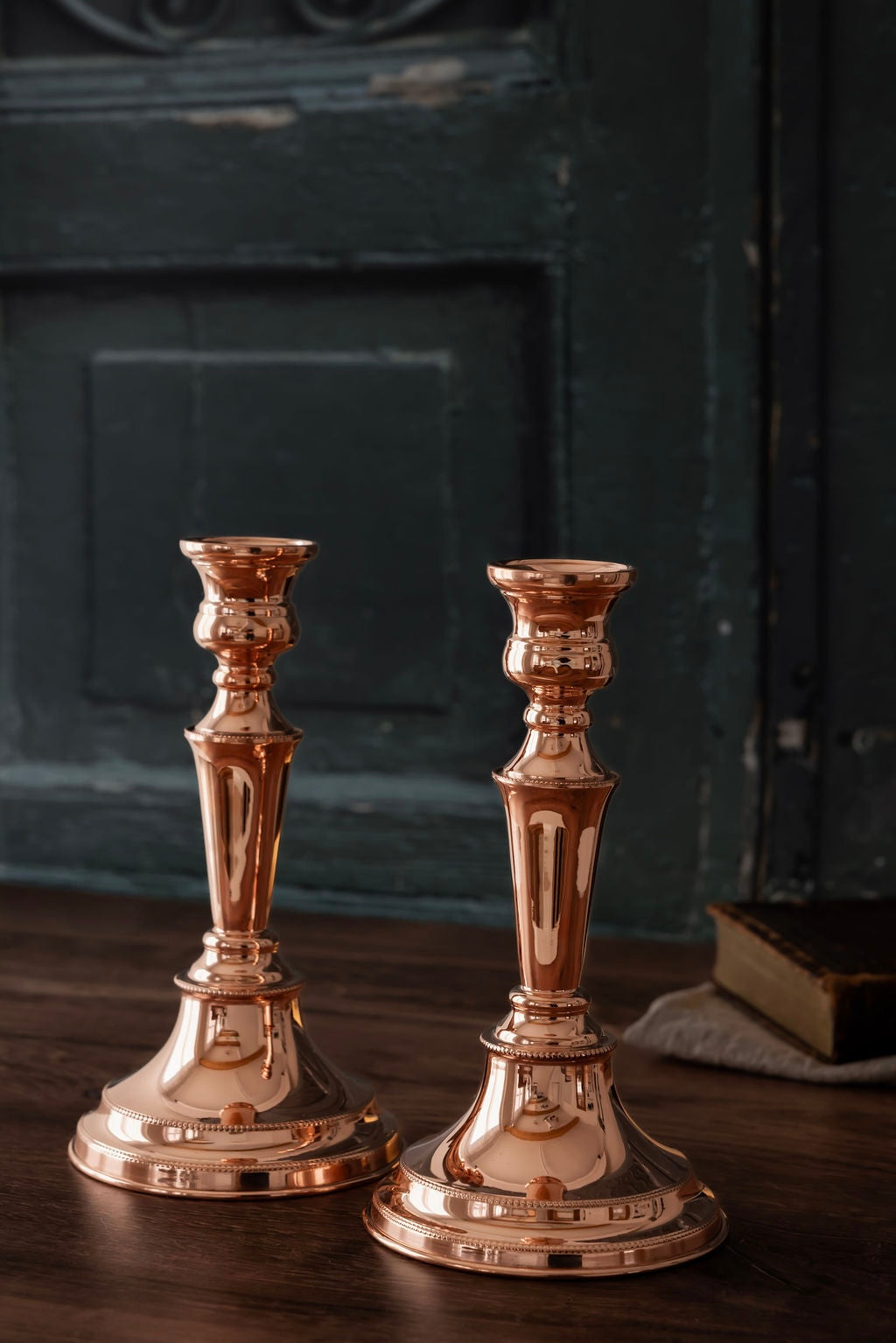 Pair of Antique Sheffield Copper Candlesticks | Classic Design | Late 19th Century