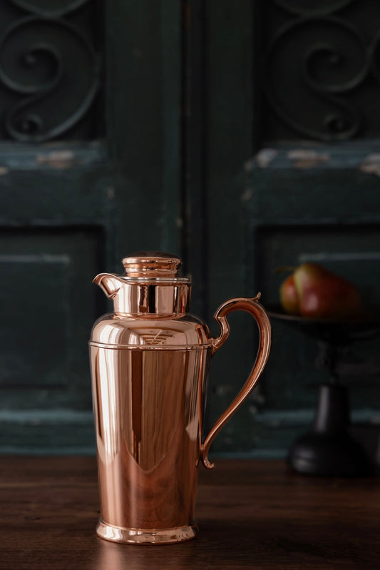 Antique Copper Cocktail Shaker | Early 20th Century | Silver-Lined | 10”