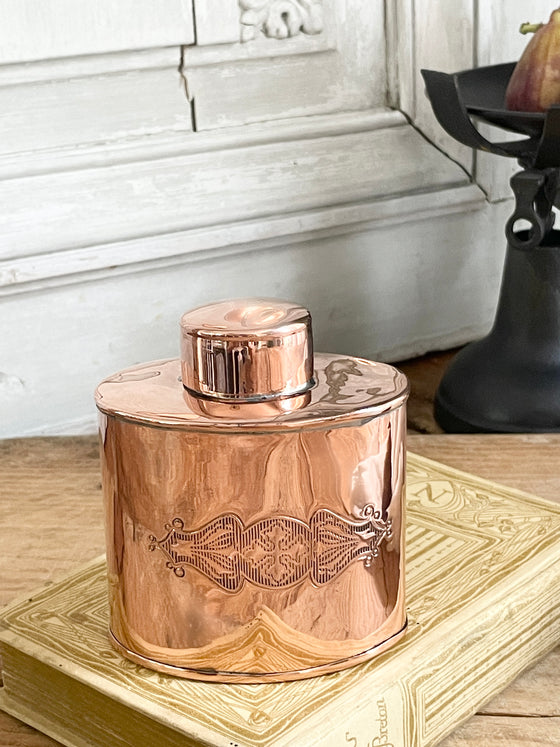 Antique English JS&S Embossed Tea Caddy