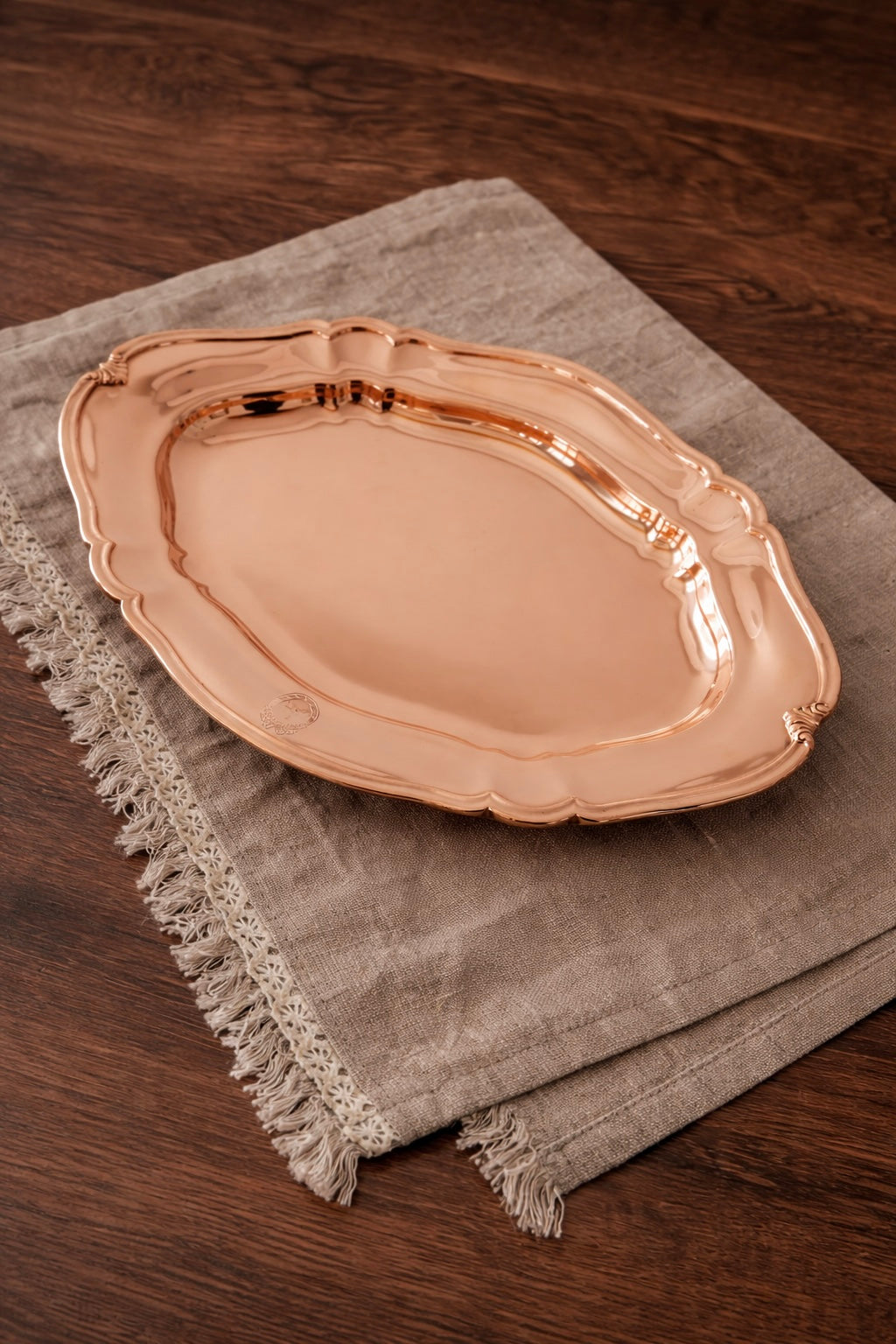 Antique Reed & Barton “Adolphus” Hotel Scalloped Serving Tray | Early 20th Century