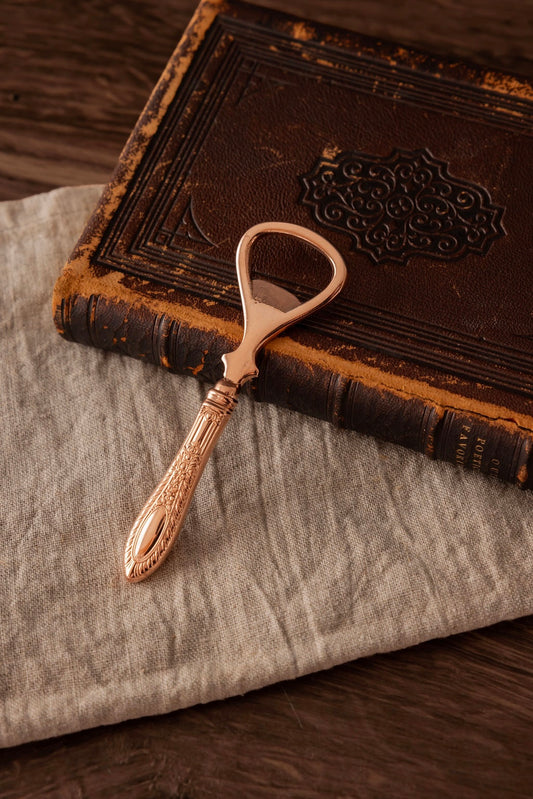 Victorian-Style Copper Bottle Opener | Embossed Handle, 4.5”