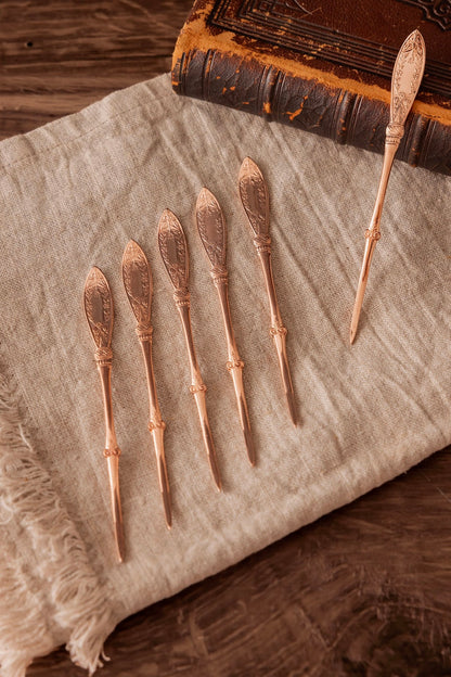 Vintage Nut & Barware Pick | Set Of 6| Copper, 4.75”
