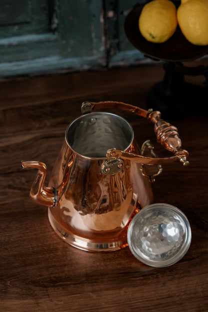 Antique French Handcrafted Copper Kettle — C.1880
