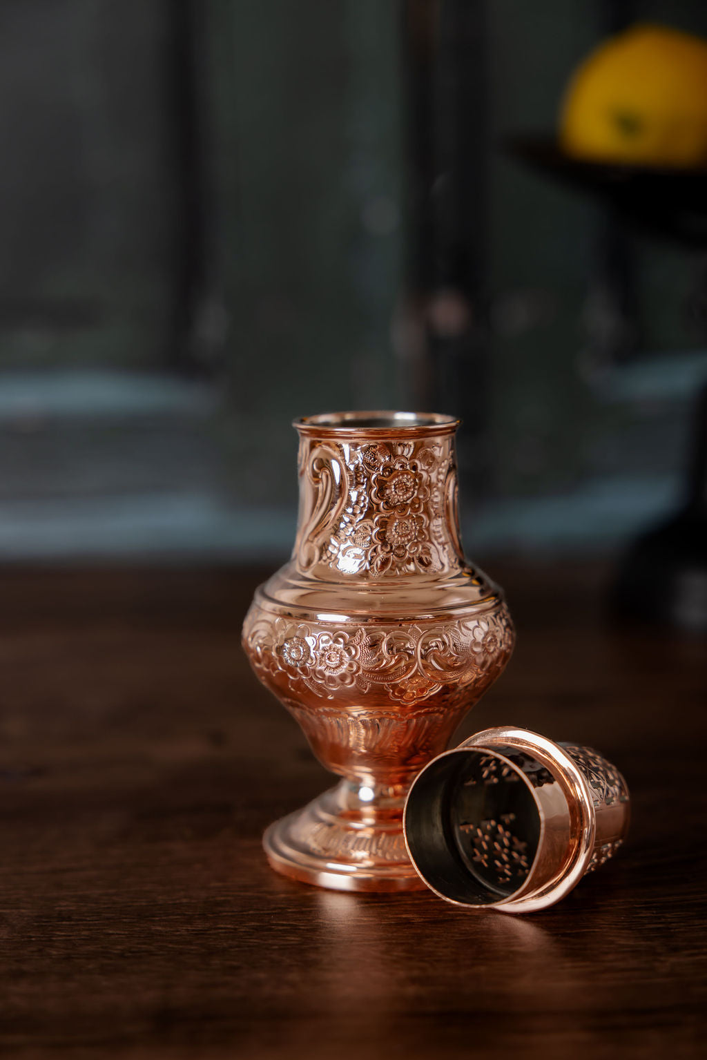 Antique English Copper Embossed Muffineer — C.1800