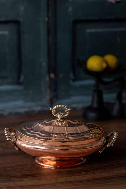 Antique French Copper Serving Dish, c.1880