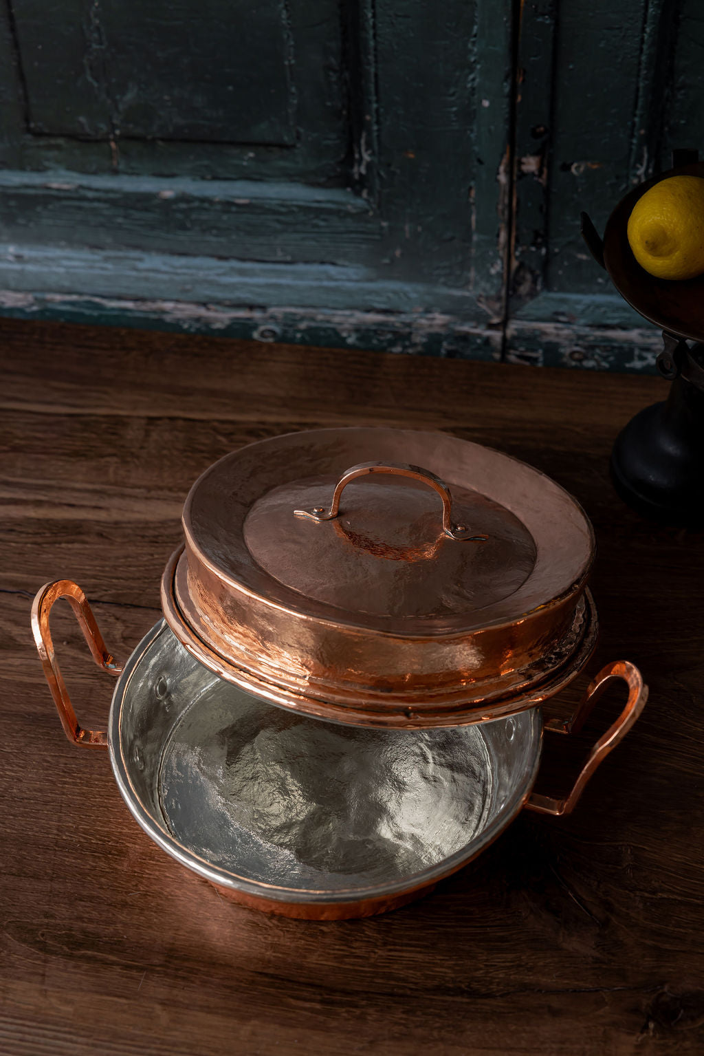 Antique French Copper Tourtière with Original Lid, c.1800
