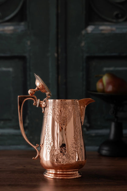 Antique Victorian Engraved Copper Coffee Pot / Teapot | Silver-Lined | Circa 1890–1910 7