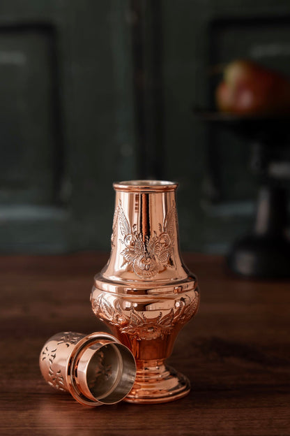 Antique English Floral Embossed Sugar Dredger (Muffineer) | Sheffield | Late 19th Century | 7.5”