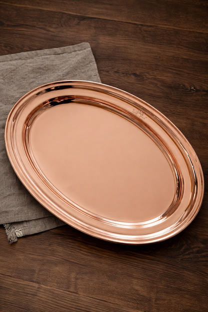 Antique English Hotel Oval Serving Tray | Late 19th–Early |16 x 12 Inches