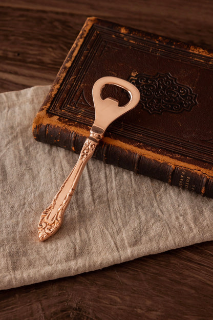 Victorian-Style Copper Bottle Opener | Embossed Handle, 5”