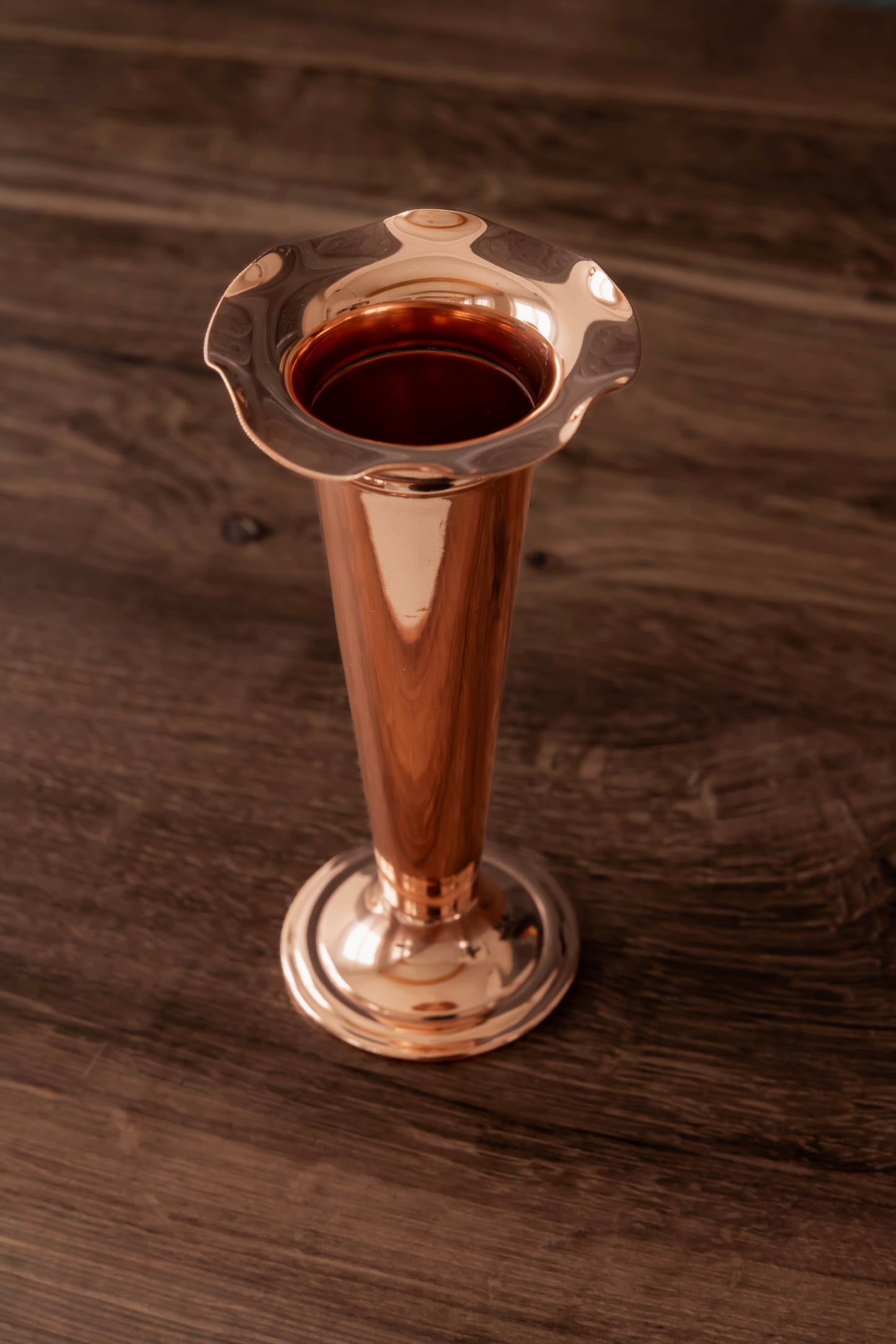 Antique Copper Trumpet Vase | Late 19th Century | Mappin & Webb | England | 7.5”