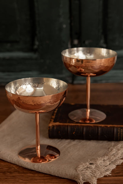 Vintage Inspired Copper Coupe Glasses (Set of 2 or 4)