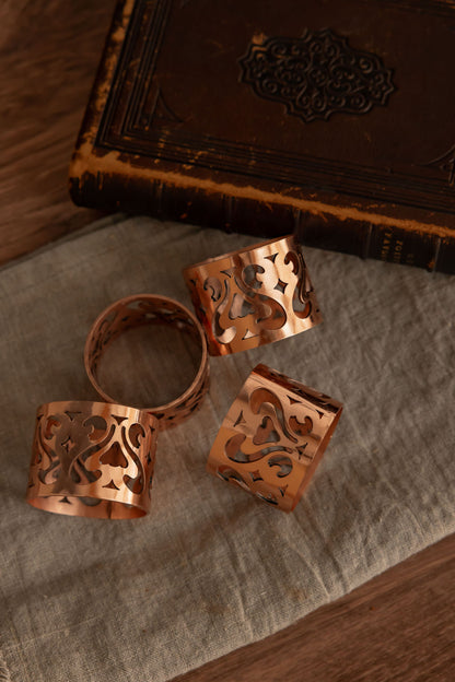 CMK Vintage Inspired Copper Napkin Rings set/4