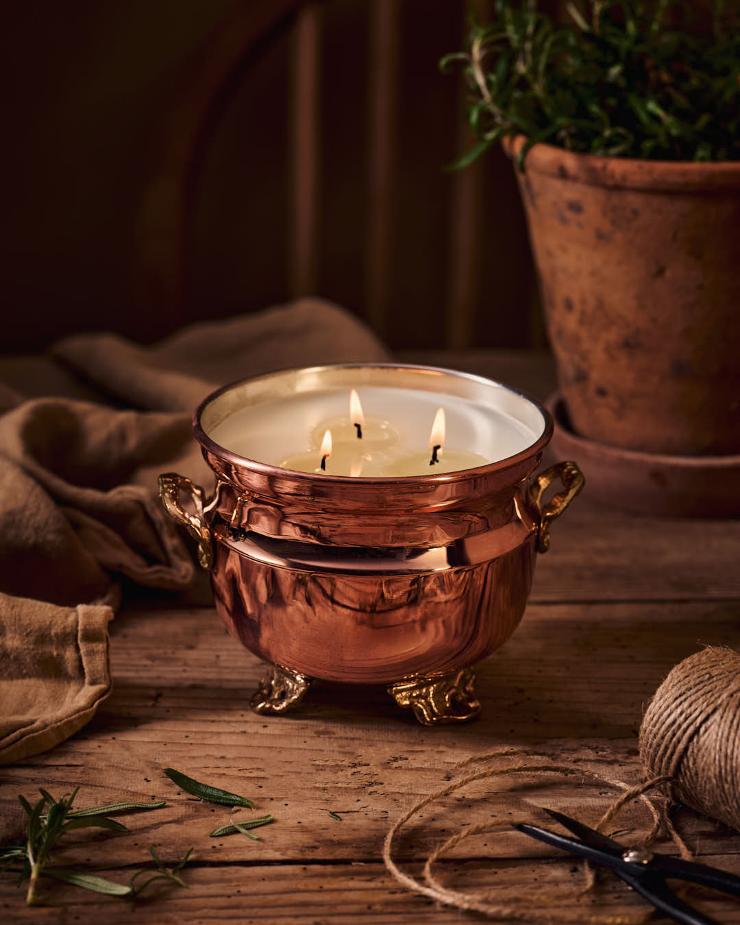 CMK Vintage French Inspired Grapefruit Mint Jardinière Candle