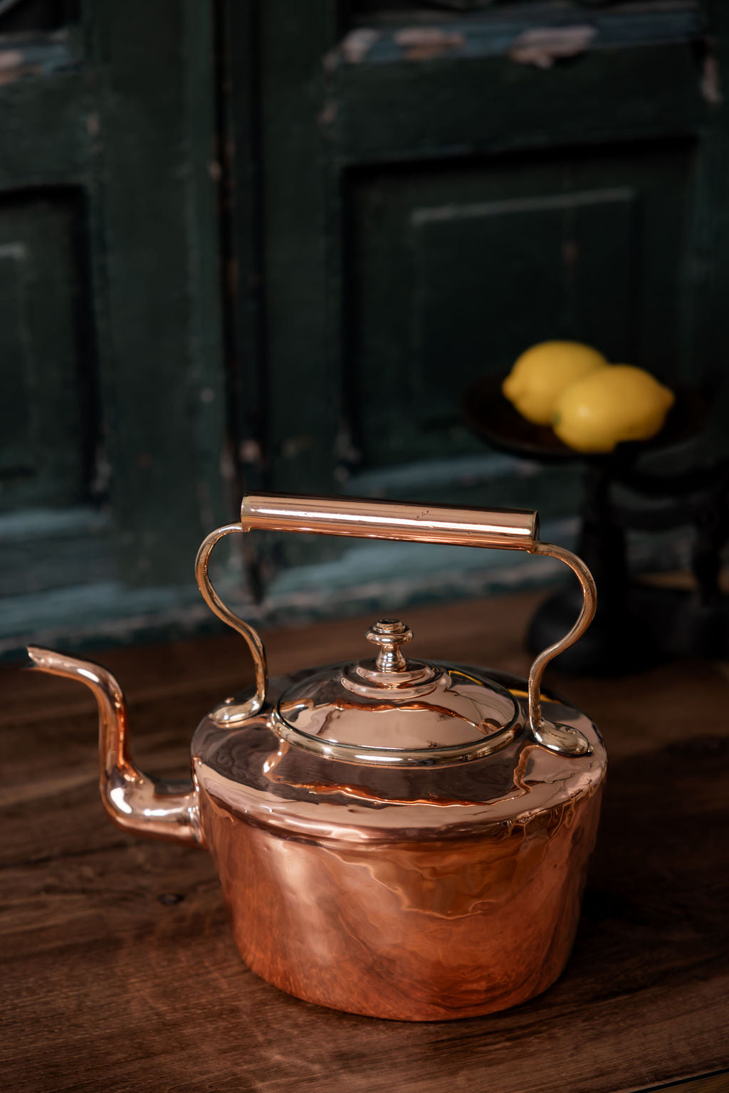 Antique English Oval Tier-Lid Tea Kettle, C.1850