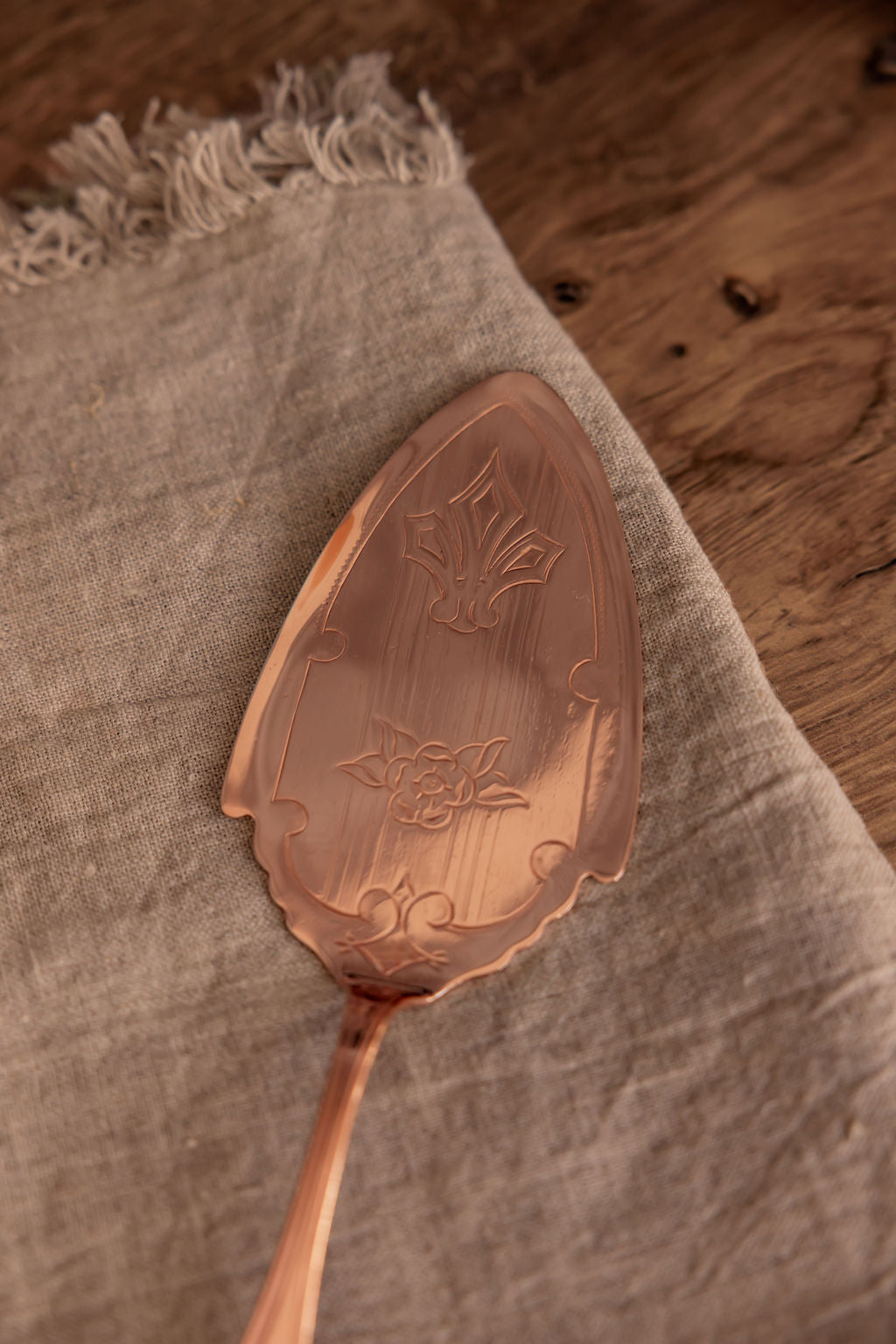 Antique Floral Etched Cake/Pie Server