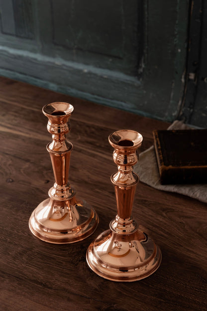 Pair of Antique Sheffield Copper Candlesticks | Classic Design | Late 19th Century