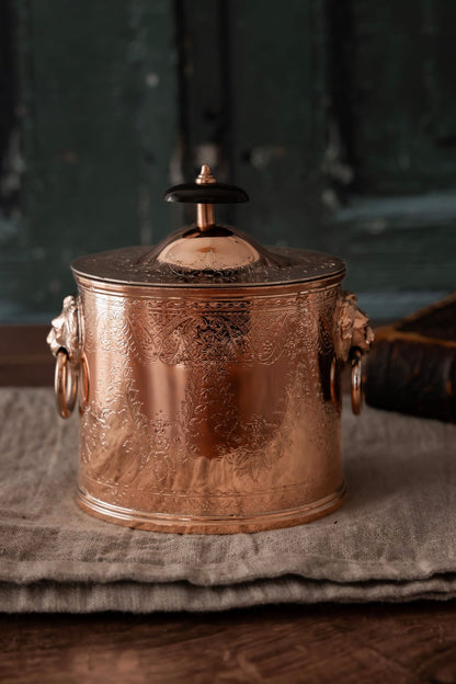 Antique English Oval Copper Tea Caddy | Circa Late 19th Century | Silver-Lined