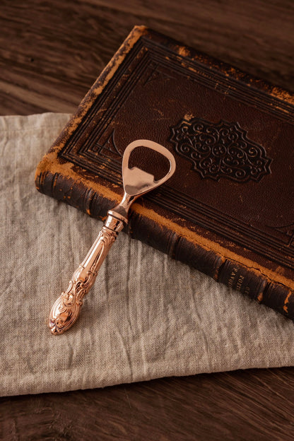 Victorian-Style Copper Bottle Opener | Embossed Handle, 5”