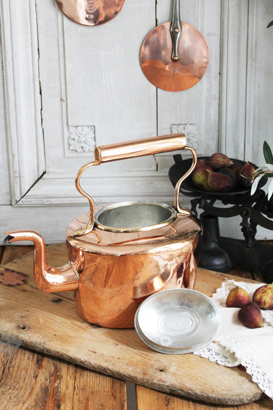 Vintage Copper Tea Kettle, Vintage Cookware